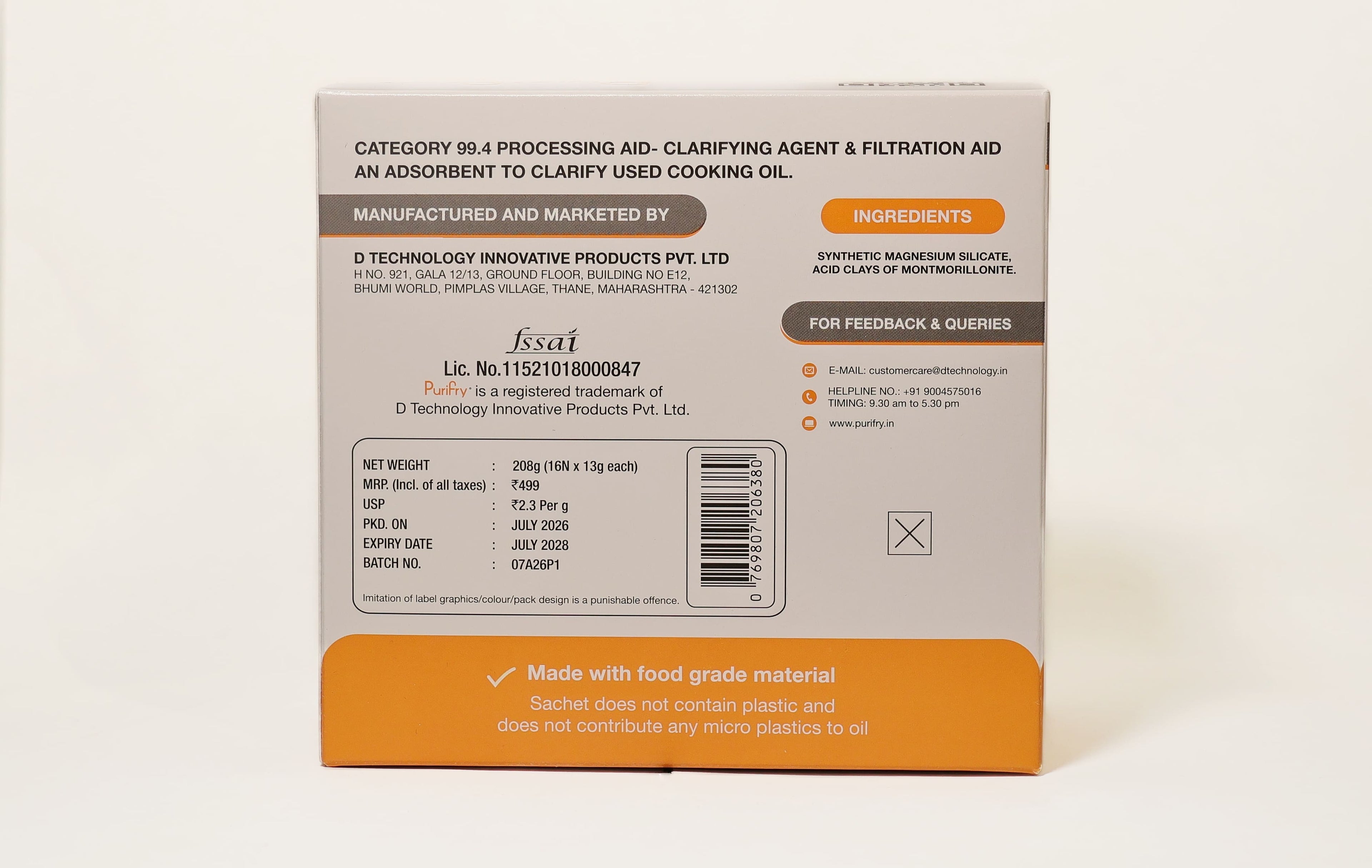Purifry Oil Purification Sachets